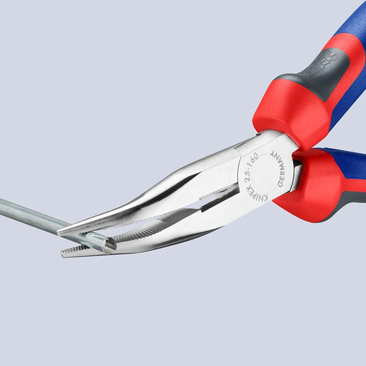 KNIPEX 25 25 160 Platspitse tang met zijsnijder (radiotang) met comfortgrepen verchroomd 165 mm