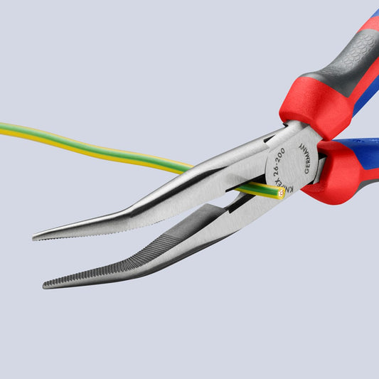 KNIPEX 26 22 200 Platspitse tang met zijsnijder (telefoontang) met comfortgrepen zwart geatramenteer