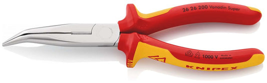 KNIPEX 26 26 200 Platspitse tang met zijsnijder (telefoontang) geïsoleerd met meer-componentengrepen