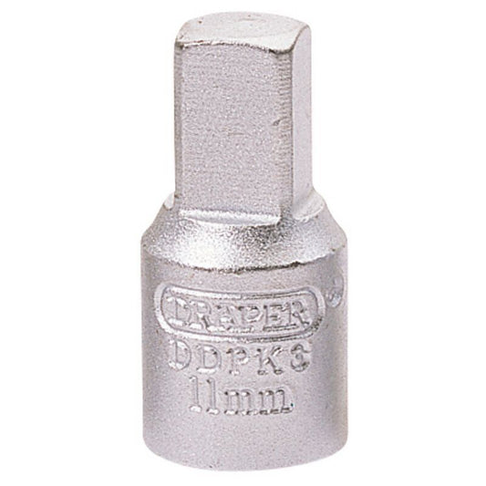 3/8" Carterplugdop 11mm, vierkant uitwendig