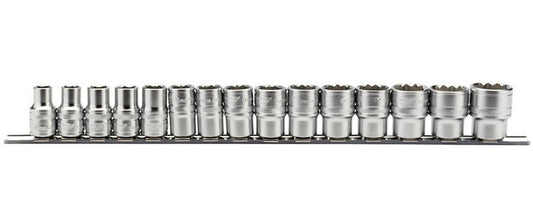 3/8" Doppenrail 12-kant, 15dlg