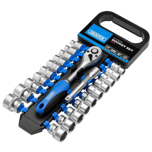 3/8” Doppenset INCH + metrisch, 22dlg