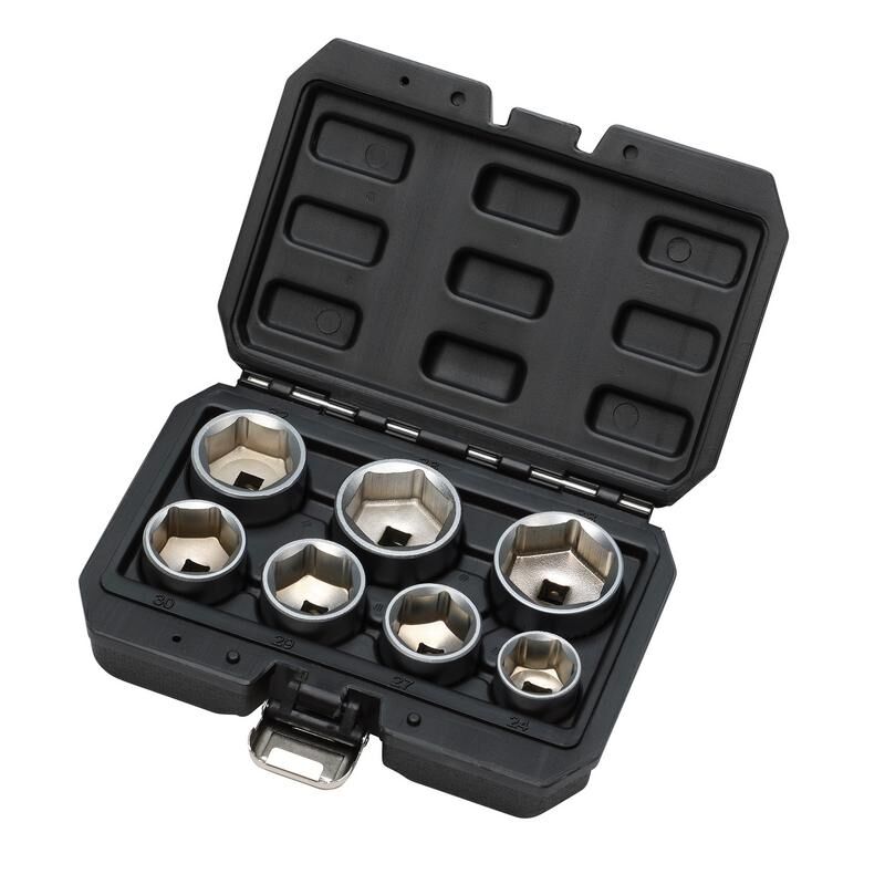 3/8" Doppenset tbv oliefilter, 7dlg