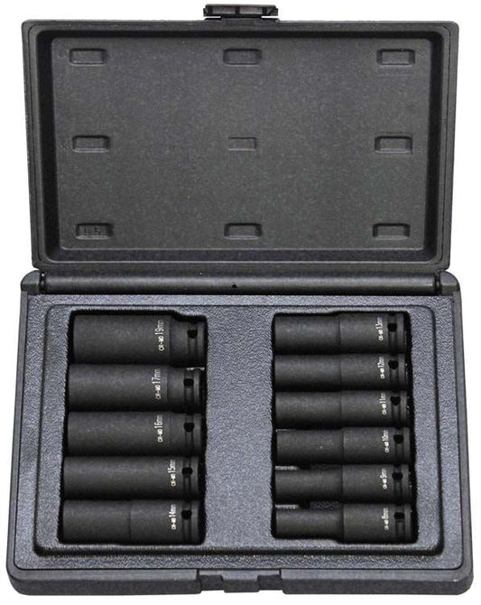 3/8" Krachtdoppenset lang, 11dlg