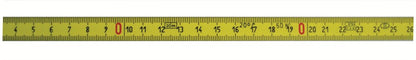 Rolbandmaat, 10m, 13mm breed mm verdeling, stalen band, Klasse II