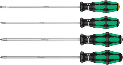 335/350/355/4 SCHROEVENDRAAIERSET KRAFTFORM PLUS LASERTIP MET 200 MM LANGE KLINGEN, 4-DELIG