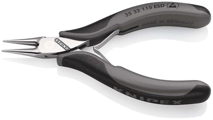 KNIPEX 35 32 115 ESD Elektronica-grijptang ESD met doorgestoken scharnier met meer-componenten greep