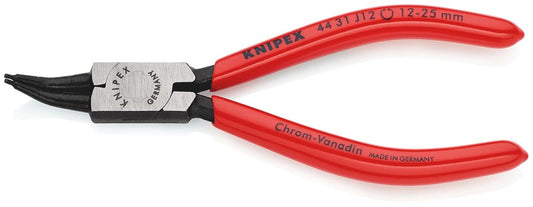 KNIPEX 44 31 J12 Borgveertang voor binnenringen in boringen 45° gebogen met kunststof bekleed zwart
