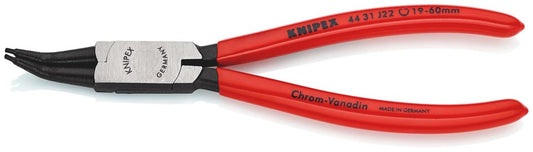KNIPEX 44 31 J22 Borgveertang voor binnenringen in boringen 45° gebogen met kunststof bekleed zwart