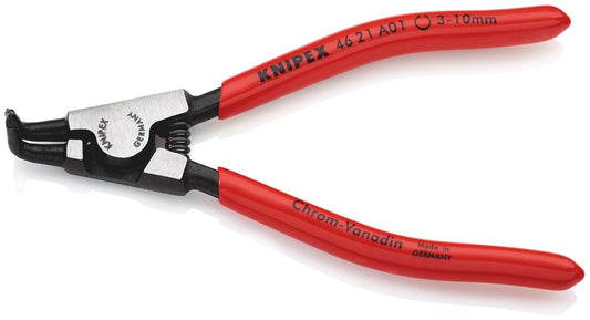 KNIPEX 46 21 A01 Borgveertang voor buitenringen op assen met kunststof bekleed zwart geatramenteerd