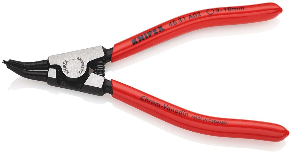 KNIPEX 46 31 A02 Borgveertang voor buitenringen op assen 45° gebogen met kunststof bekleed zwart gea