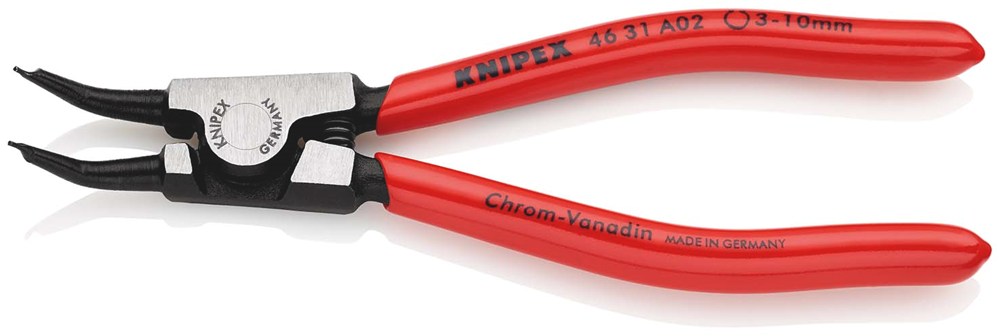 KNIPEX 46 31 A02 Borgveertang voor buitenringen op assen 45° gebogen met kunststof bekleed zwart gea