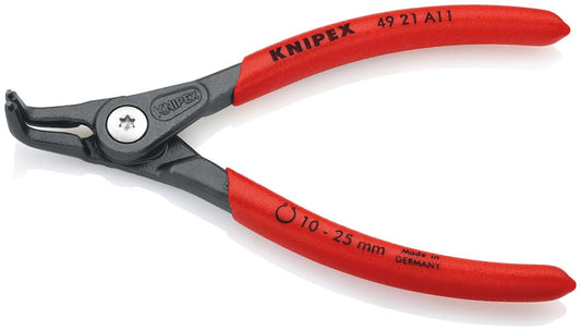 KNIPEX 49 21 A11 Precisie-borgveertang voor buitenringen op assen met antslip kunststof bekleed grij