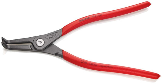 KNIPEX 49 21 A41 Precisie-borgveertang voor buitenringen op assen met antslip kunststof bekleed grij