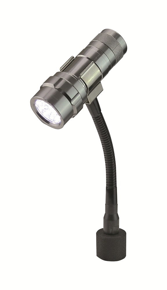 LED-Leuchte flexiblem Gestange rundem Dauermagnet 30kg. Hohe 210mm