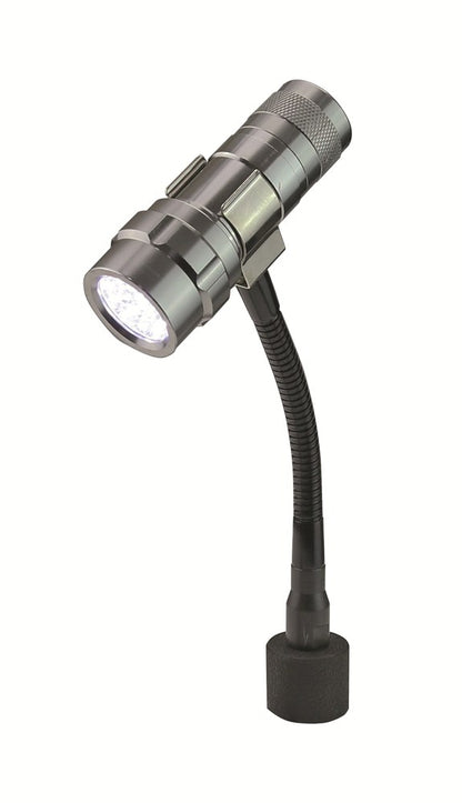 LED-Leuchte flexiblem Gestange rundem Dauermagnet 30kg. Hohe 210mm