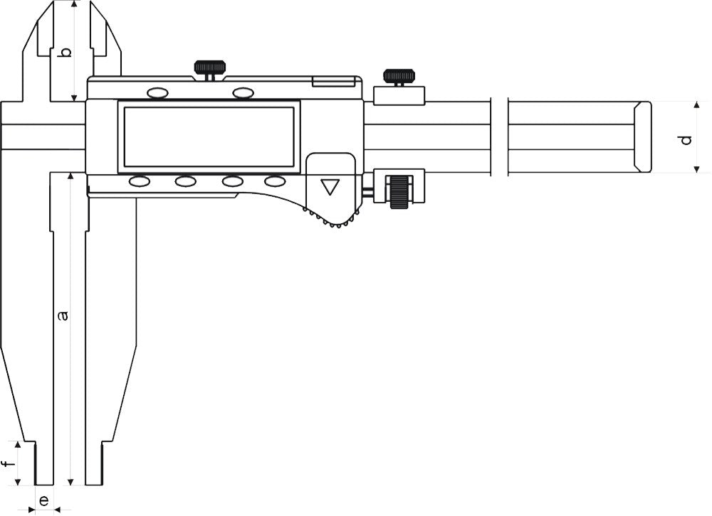 Digitale werkplaats schuifmaat 600x150mm RVS, fijn-instelling met punten