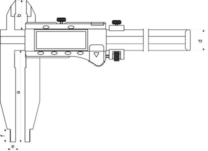 Digitale werkplaats schuifmaat 600x150mm RVS, fijn-instelling met punten