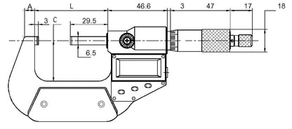 Digitale micrometer 75-100mm IP54, SET/ABS/REL