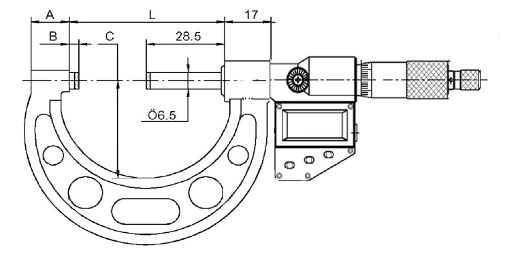 Digitale micrometer 275-300mm IP54, SET/ABS/REL