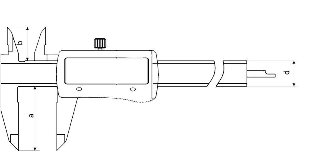 Digitale schuifmaat 200x50mm met ABSO- LUUT systeem "IP54"