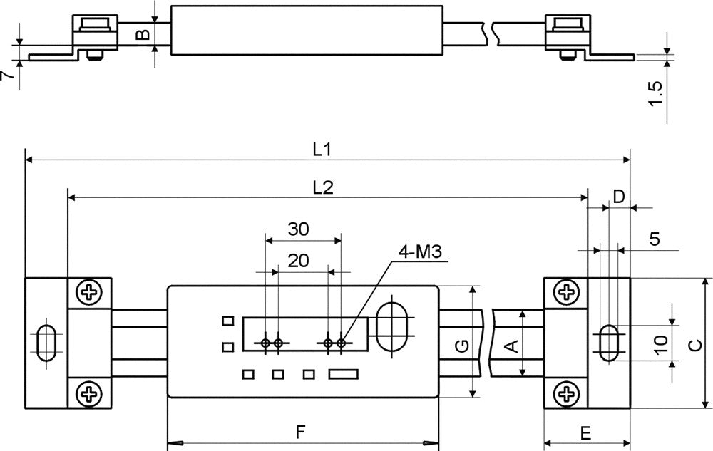 Digital-Einbaumessschieber ABS Absolutes Messsystem, Abl. 0,01+"