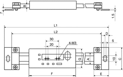 Digital-Einbaumessschieber ABS Absolutes Messsystem, Abl. 0,01+"