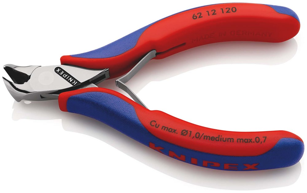 KNIPEX 62 12 120 Elektronica-voorsnijtang met schuine kop met meer-componenten greep 120 mm
