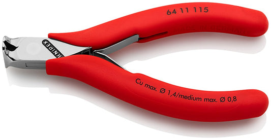 KNIPEX 64 11 115 Elektronica-voorsnijtang met antislip kunststof bekleding 115 mm