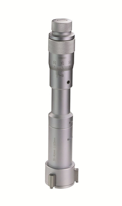 Driepunt binnen micrometer 30-40mm met ring, voor blinde gaten
