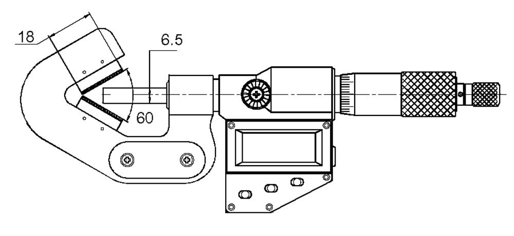 Precisie driepunts micrometer 80-95mm aflezing 0,01mm met HM meetpunten
