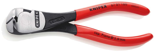 KNIPEX 67 01 160 Kracht-voorsnijtang met kunststof bekleed zwart geatramenteerd 160 mm