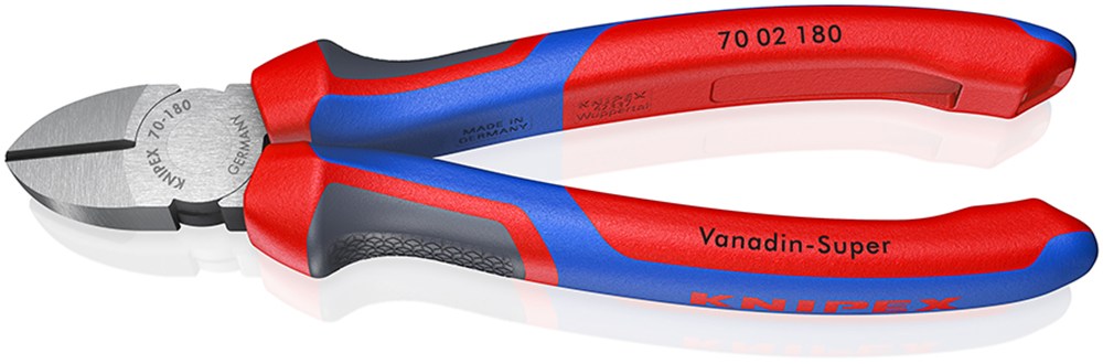 KNIPEX 70 02 180 Zijsnijtang met comfortgrepen zwart geatramenteerd 180 mm