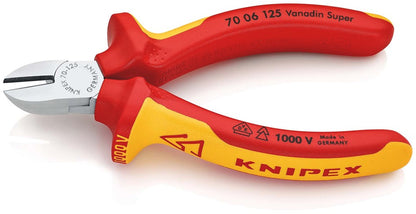 KNIPEX 70 06 125 Zijsnijtang geïsoleerd met meer-componentengrepen, VDE-getest verchroomd 125 mm