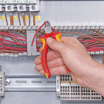 KNIPEX 70 06 125 Zijsnijtang geïsoleerd met meer-componentengrepen, VDE-getest verchroomd 125 mm