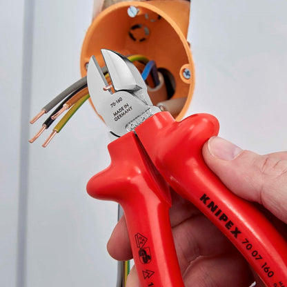 KNIPEX 70 07 160 Zijsnijtang dompelisolatie, VDE-getest verchroomd 160 mm