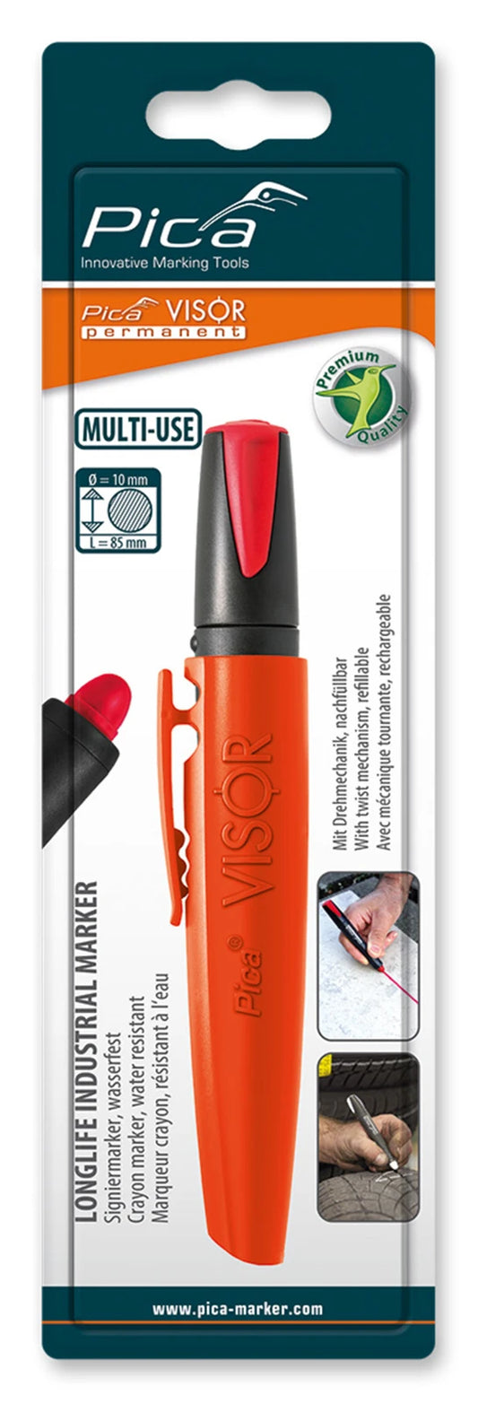 Pica VISOR 990/40 Industriële Multi-Use Krijtmarker rood (blister)