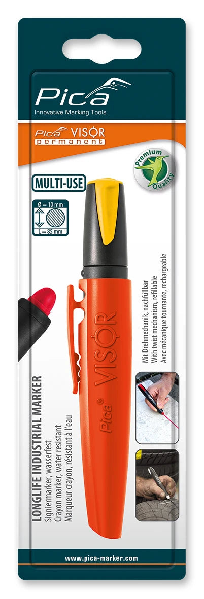 Pica VISOR 990/44 Industriële Multi-Use Krijtmarker geel (blister)