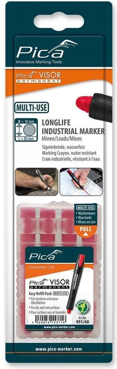 Pica VISOR 991/40 Navulling rood (blister)
