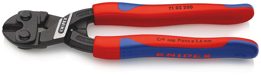 KNIPEX 71 02 200 CoBolt® Compacte boutensnijtang met slanke meer-componentengrepen zwart geatramente