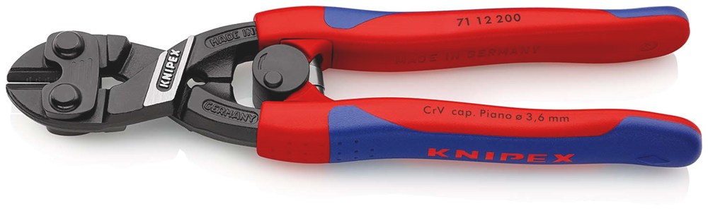 KNIPEX 71 12 200 CoBolt® Compacte boutensnijtang met slanke meer-componentengrepen zwart geatramente