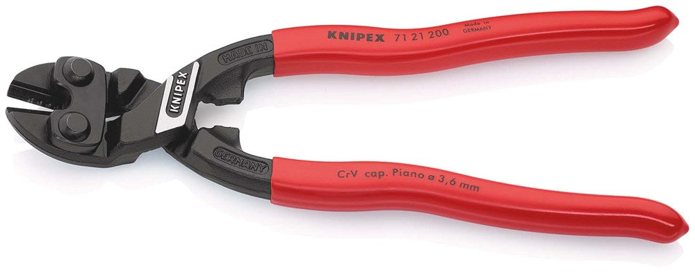 KNIPEX 71 21 200 CoBolt® Compacte boutensnijtang met kunststof bekleed zwart geatramenteerd 200 mm