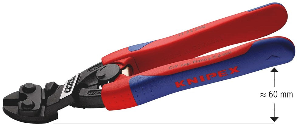 KNIPEX 71 22 200 CoBolt® Compacte boutensnijtang met slanke meer-componentengrepen zwart geatramente