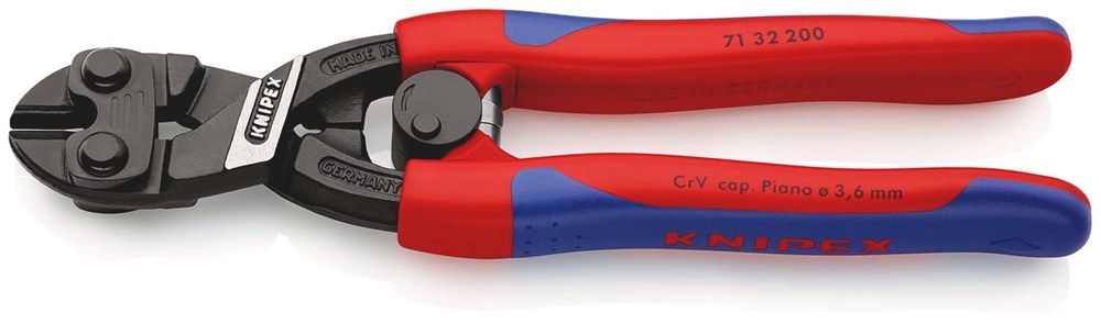 KNIPEX 71 32 200 CoBolt® Compacte boutensnijtang met slanke meer-componentengrepen zwart geatramente
