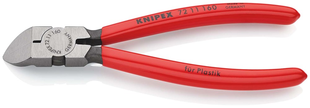 KNIPEX 72 11 160 Zijsnijtangen voor kunststof met kunststof bekleed 160 mm