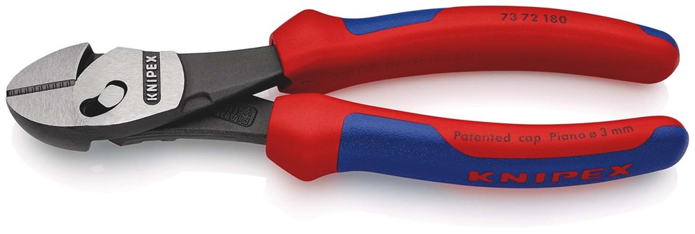 KNIPEX 73 72 180 BK TwinForce® Hoogwaardige zijsnijtangen met meer-componenten greep zwart geatramen