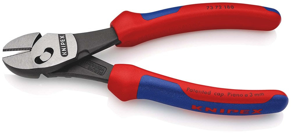 KNIPEX 73 72 180 BK TwinForce® Hoogwaardige zijsnijtangen met meer-componenten greep zwart geatramen