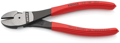 KNIPEX 74 01 180 Kracht-zijsnijtang met kunststof bekleed zwart geatramenteerd 180 mm