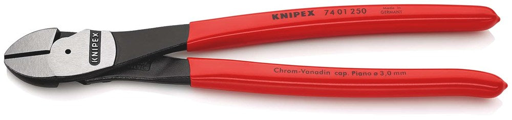 KNIPEX 74 01 250 Kracht-zijsnijtang met kunststof bekleed zwart geatramenteerd 250 mm