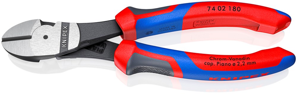 KNIPEX 74 02 180 Kracht-zijsnijtang met comfortgrepen zwart geatramenteerd 180 mm